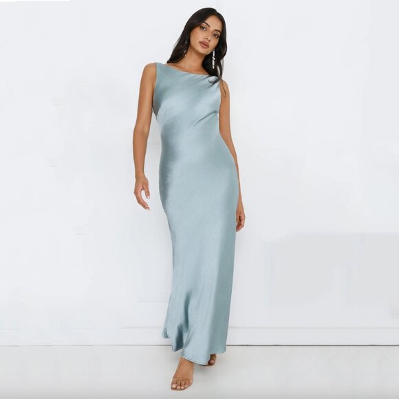 Hello Molly Classy Entrance Satin Slip Maxi Dress - Picture 1 of 5